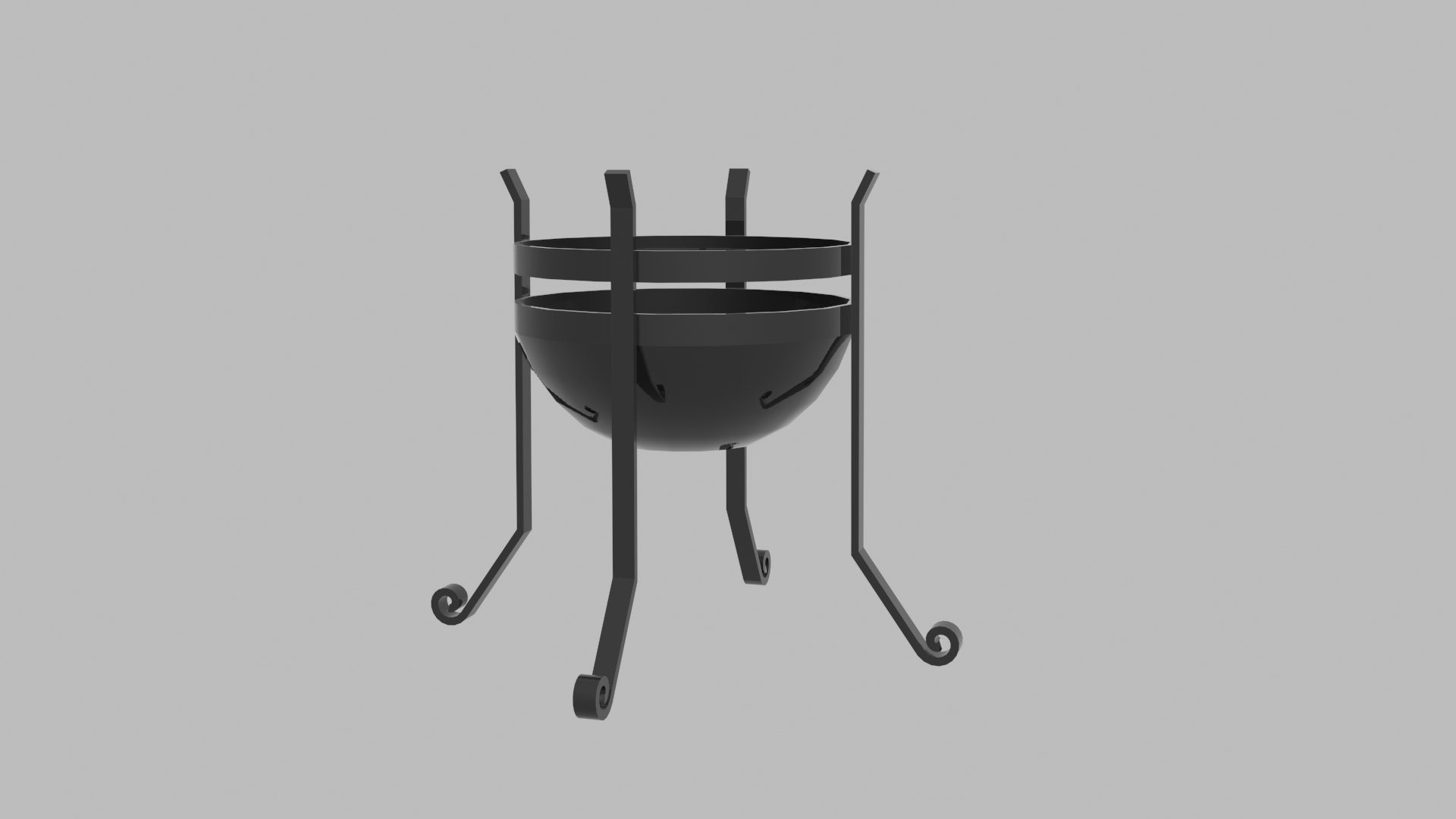 3D rendered metal fire brazier.